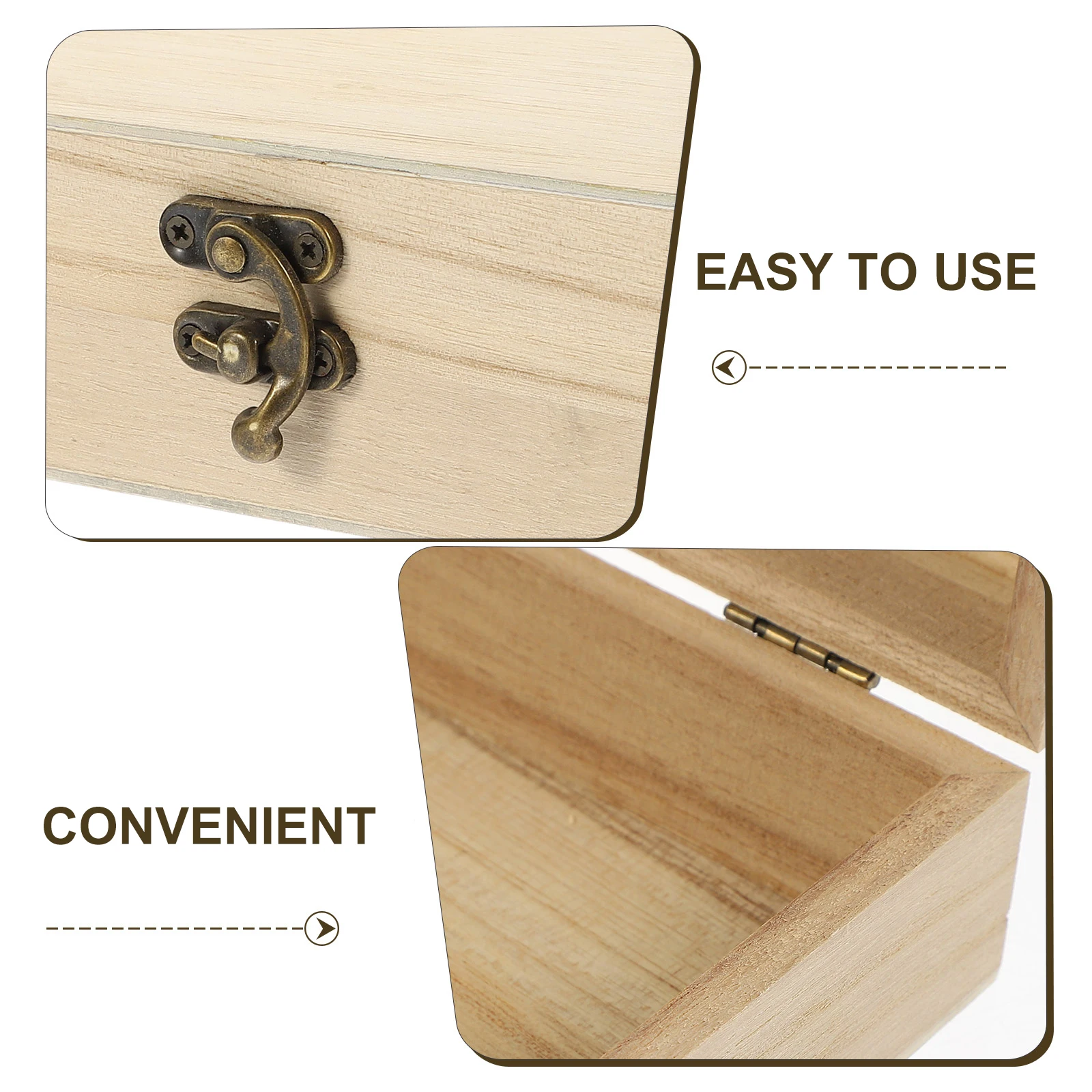 

Wooden Jewelry Box Rectangular Shape Dustproof Safe Storage ganizer for Earrings Necklaces Bracelets Compact Lightweight Multi
