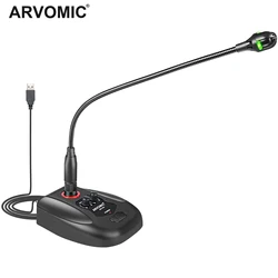 ARVOMIC Gooseneck Microphone for Teaching Classroom Online Meeting Video Social APP USB suit for PC Laptop Height Adjustable