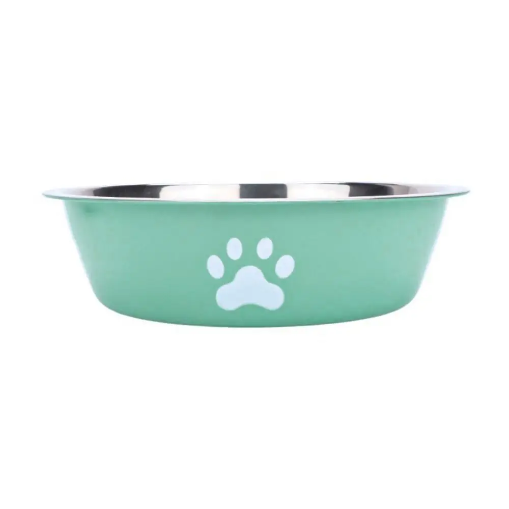 

Large Capacity Stainless Steel Dog Bowl Non-rust Non-slip Dog Food Bowls Drinkers Pet Feeders Cat Paw Pattern Cat Feeding Bowl
