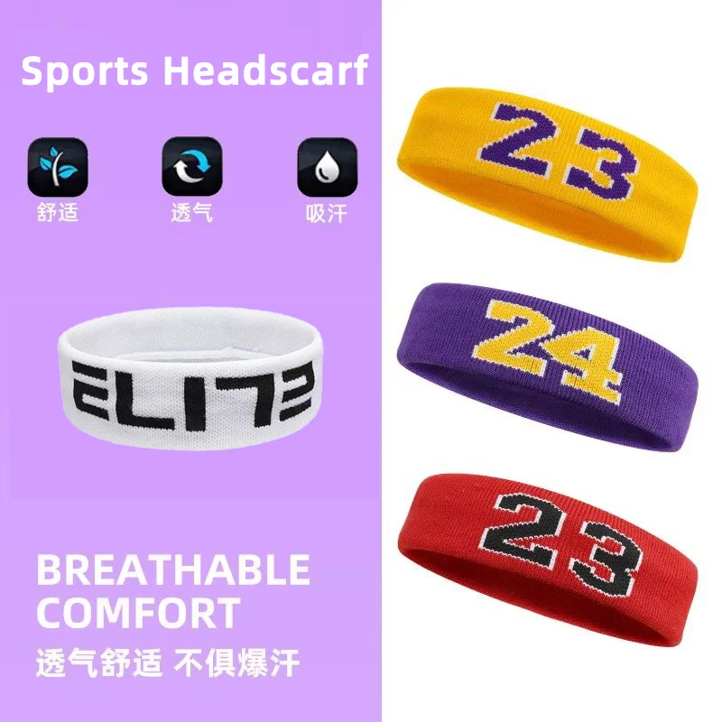 1Pcs Cotton Sports Headband Elastic Antiperspirant Sweatband Protection Basketball Tennis Adult Kids Gym Fitness Sweat Hair Band