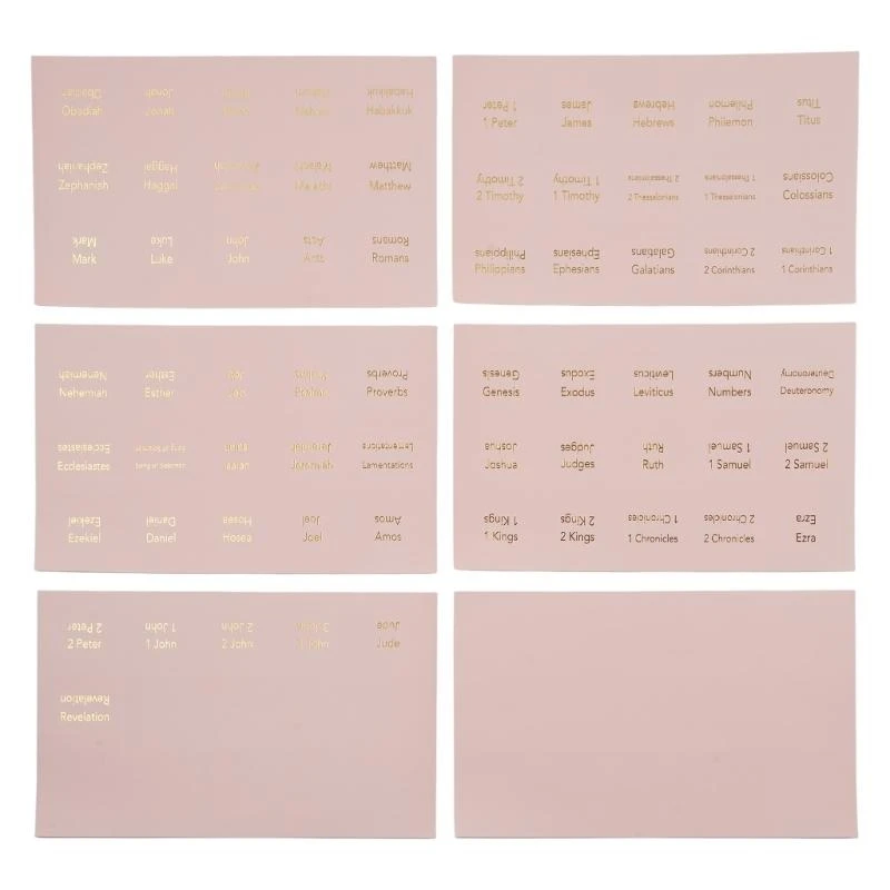 

DXAB 6 Sheets Decorative Bible Tabs Pink Bible Index Tabs Laminated Bible Labels