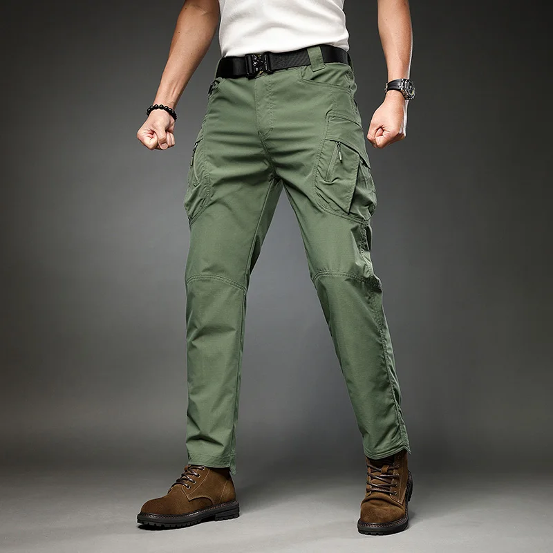 2024 Men's Anti-scratch Tactical Pants Elasticity Hiking Trousers Men Waterproof Hunting Fishing Camping Pants Wear-resistant