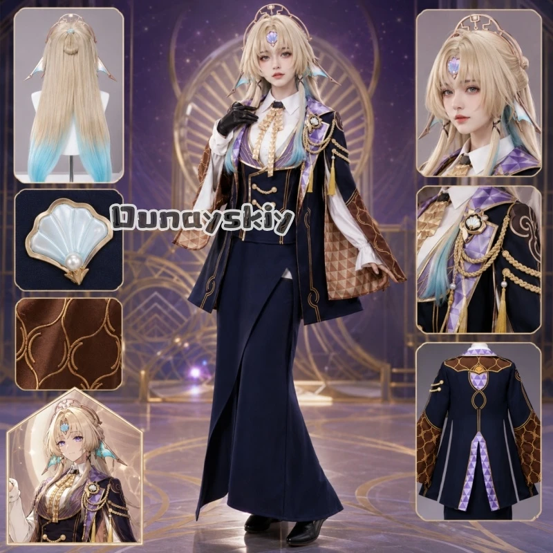 Disfraz de Cosplay de Pearl de Honkai Star Rail, Conjunto Completo del Uniforme de los Diez Corazones de Piedra, Traje de Anime para Mujeres y Hombres, Fiesta de Halloween