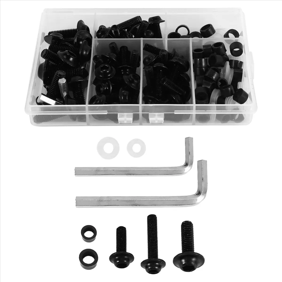 

Motorcycle Screws Nuts Kit for Yamaha YZF R1 R6 R3 2004-2008(Black) SUP