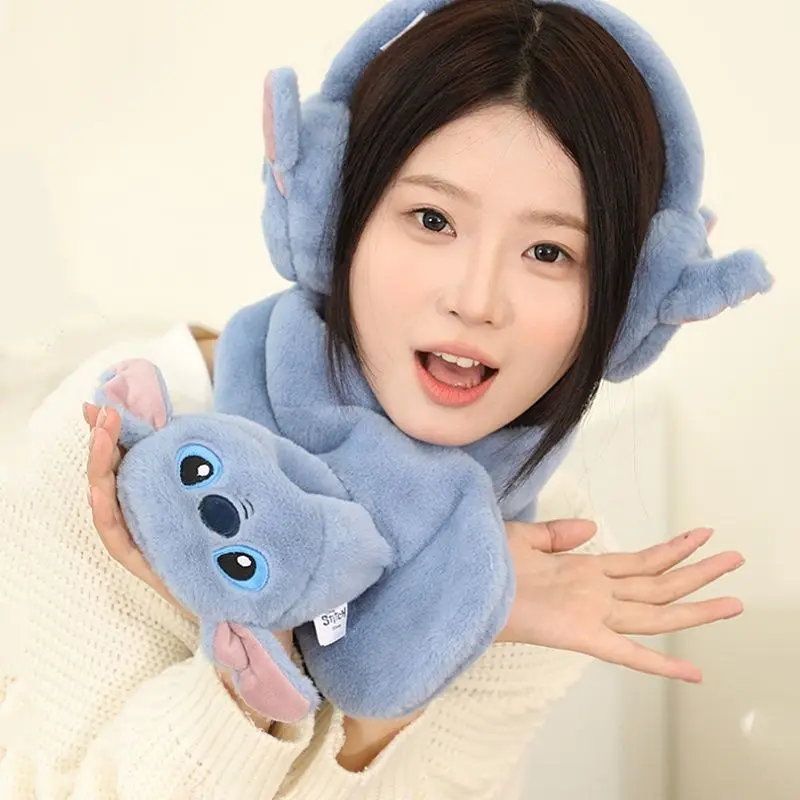 ديزني غرزة الكرتون وشاح ملتوي الإبداعية شخصية للجنسين شتاء دافئ المرجان الصوف يندبروف الرقبة دفئا هدية بالجملة #3