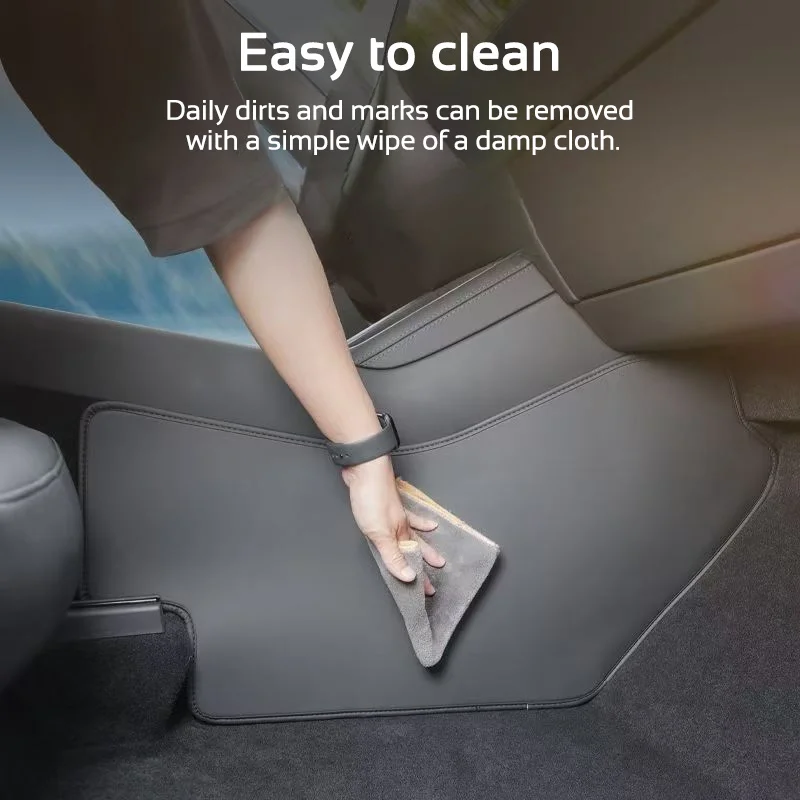 For Tesla Model 3 Y YL 2021-2027 LHD Center Console Two Side Anti Kick Pad Protector PU Leather Sticker Cover Car Accessories