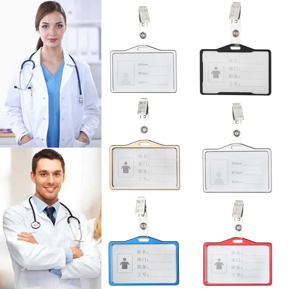 

Women Men Office School Nurse Doctor With Clip Name Tags Name Badge Holder ID Business Case Card Holder Bank Credit Card