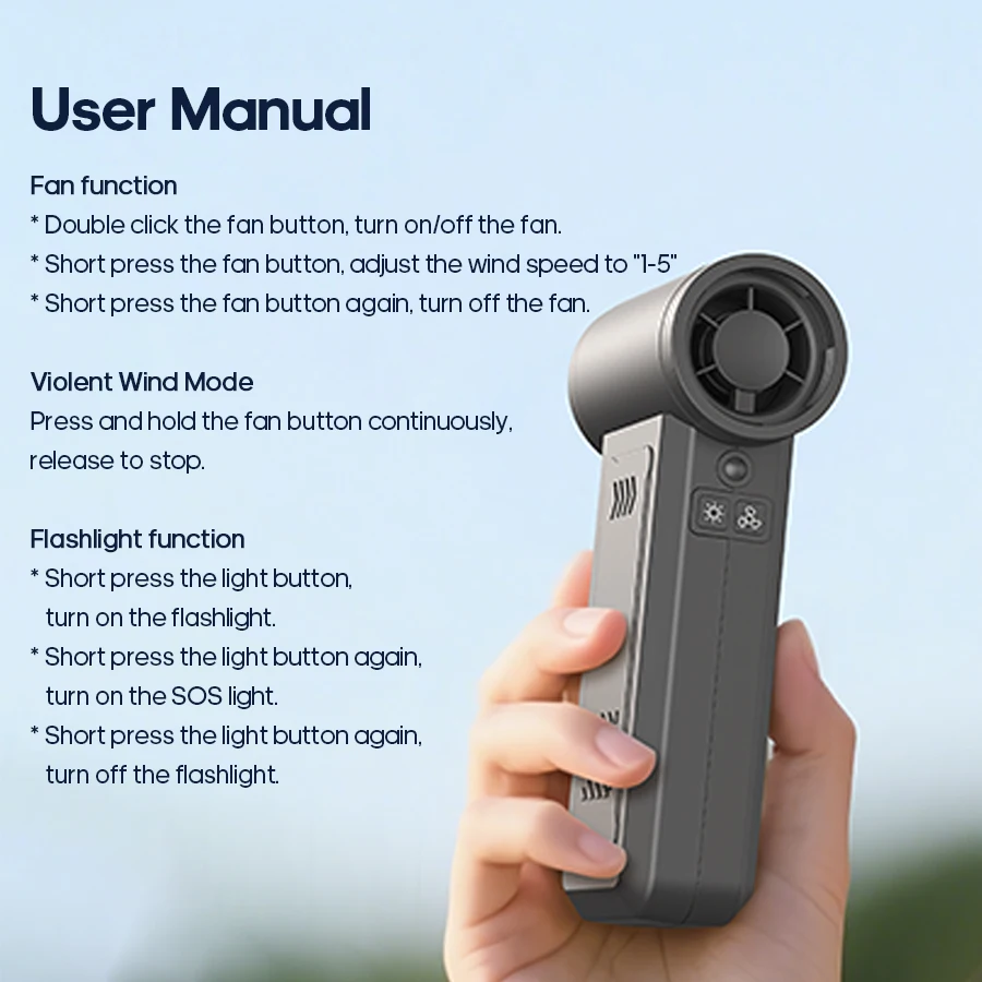 منفاخ هواء قوي صغير 130000 دورة في الدقيقة 8000 مللي أمبير في الساعة مروحة تربو عنيفة منظف الغبار المحمول TypeC شحن محرك بدون فرشاة لنافذة السيارة