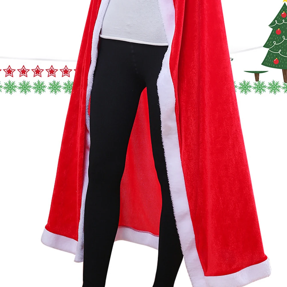 

Fashion Christmas Hooded Cloak Cosplay Outfit Santa Robe Party Dress-Up Accessory 120Cm Cap Included Warm Easy Clean Storage