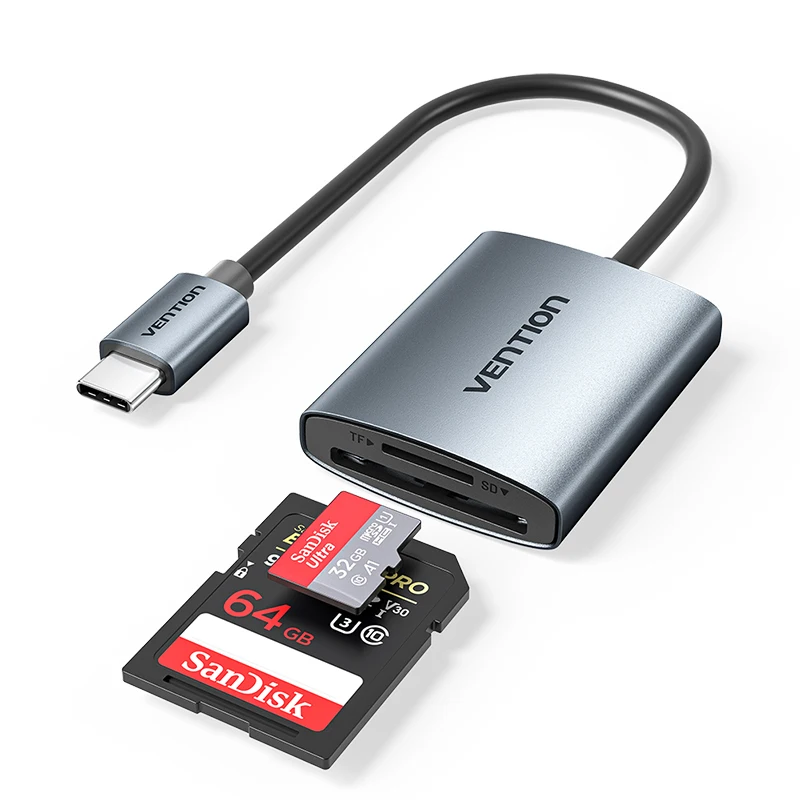 Czytnik kart Vention SD 4.0 312Mbps USB 3.0 Typ C do SD Micro TF OTG Adapter Kart Pamięci dla iPhone 17 MacBook Laptop PC Samsung — zdjęcie produktu 7