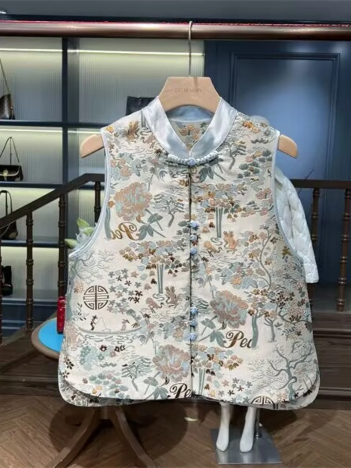 

Женский жилет в европейском стиле с вышивкой Ele, весенне-осенний новый китайский костюм Тан в стиле рейва, топ на пуговицах