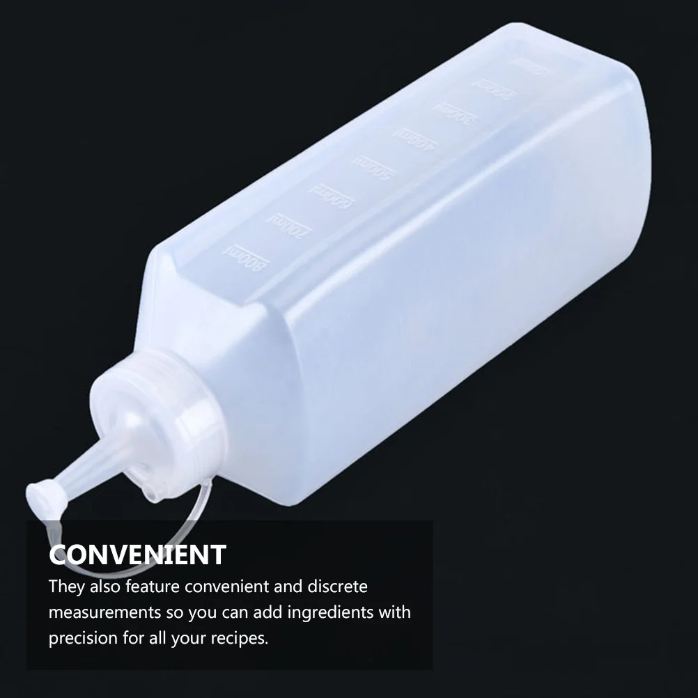 

2Pcs Plastic Sauce Bottles Transparent Squeeze Bottles Leak Proof Closures Precise Measurement Condiment Dispensers for Kitchen