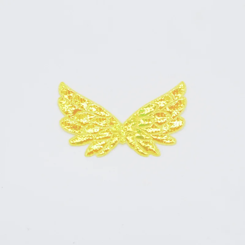 60Pcs 5cm Glitter AB Colors Angel Wing Appliques Single Side Iridescent Fairy Wing Patches for Crafts Headwear Bowknot Decor