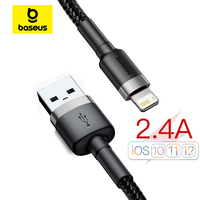 Baseus USB Cable for iPhone14 13 12 11 Pro Max Xs X 8 Plus Cable 2.4A Fast Charging Cable for iPhone Charger Cable USB Data Line