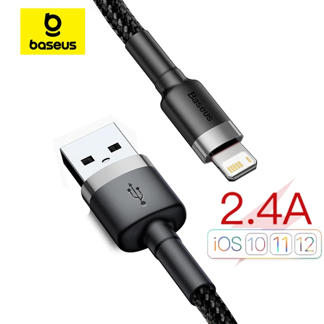 Kabel USB Baseus do iPhone'a14 13 12 11 Pro Max Xs X 8 Plus Kabel 2.4A Kabel do szybkiego ładowania iPhone'a Kabel USB do linii danych