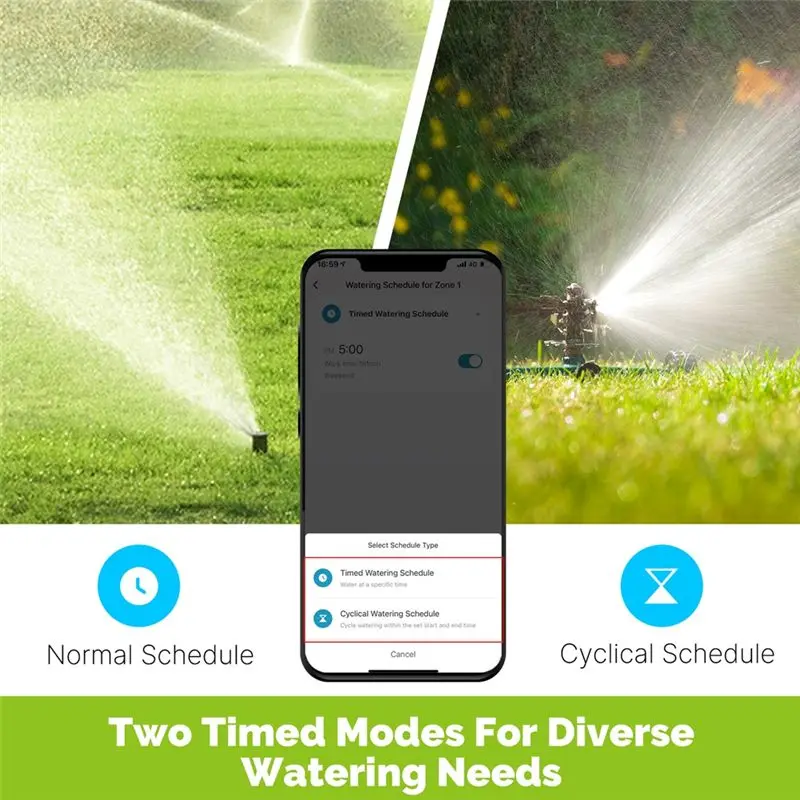 A67M-Tuya Smart Bluetooth 1-Outlet Water Timer Valve Sprinkler Rain Delay Auto Programmable Controller Filter Washer