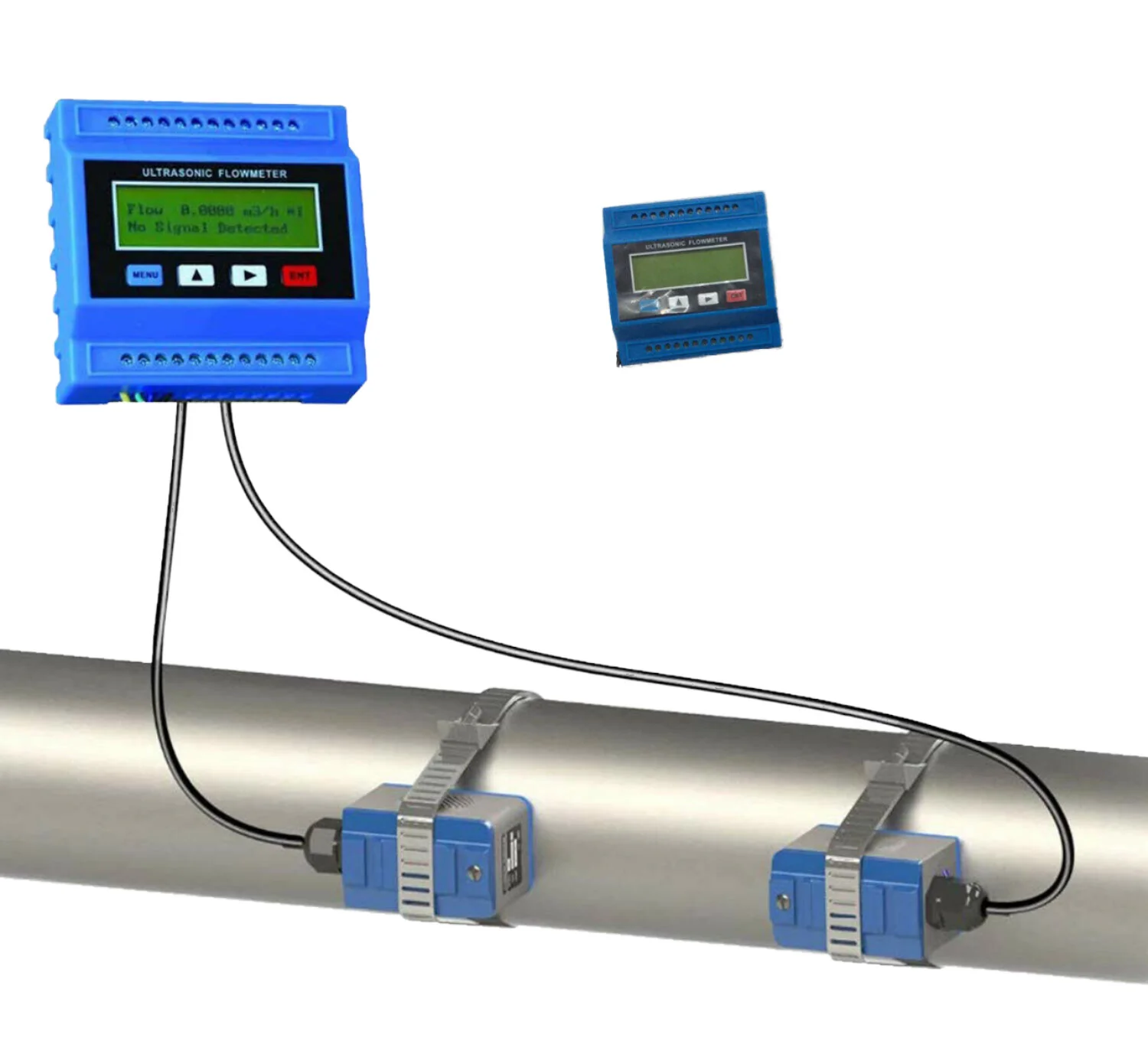 TUF-2000M Water Flow Meter External Clamp Handheld Ultrasonic Module Sensor Digital Liquid Flowmeter for Metal or Plastic Pipe