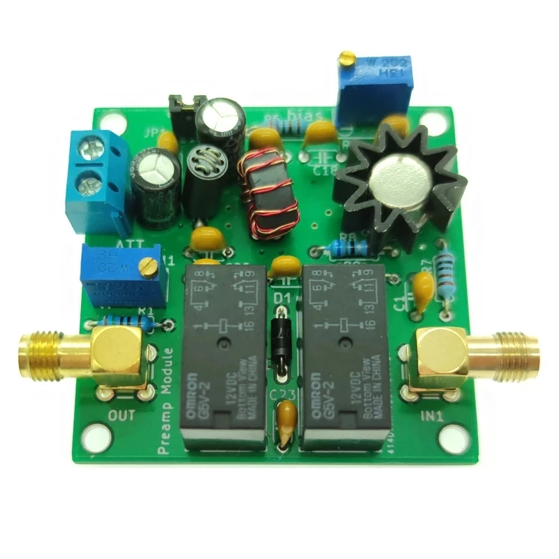Asssembled 0.1MHz to 60MHz （11 dB @ 150 MHz）HF Short wave Preamplifier Amplifier
