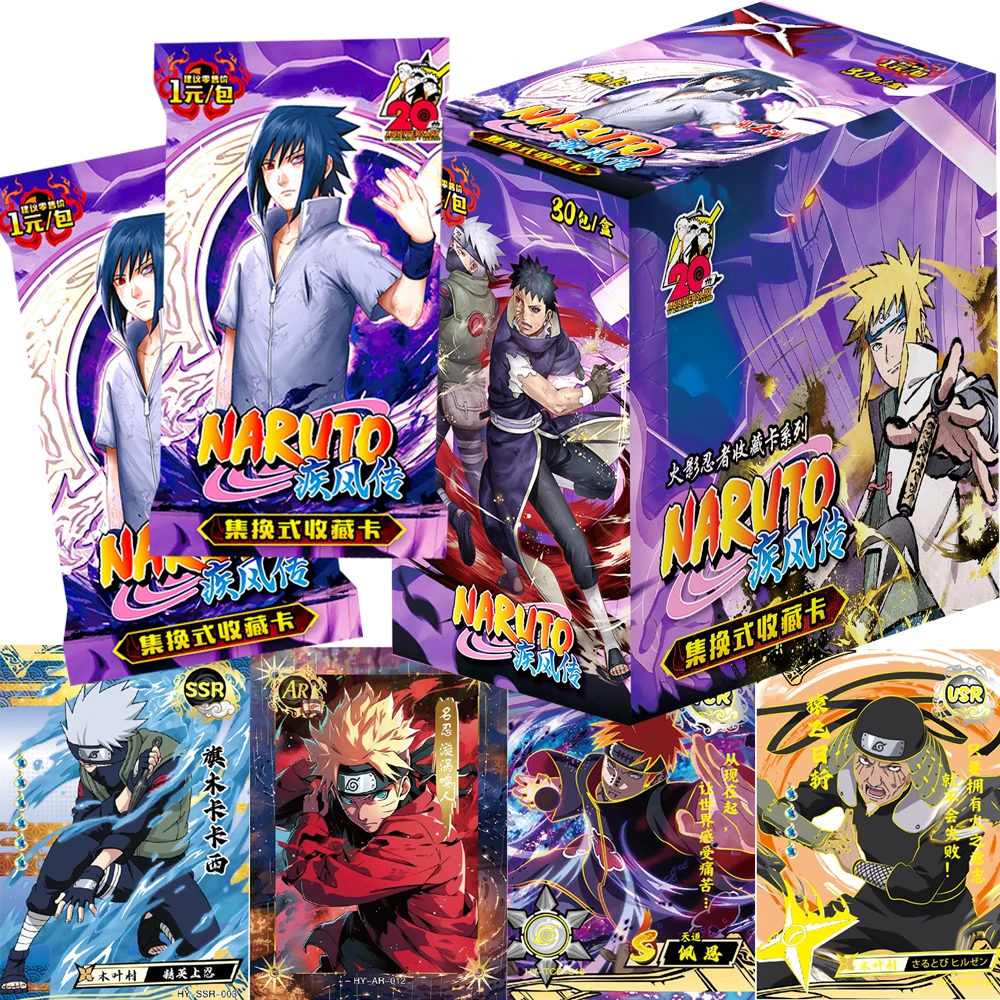 

NARUTO 20th Anniversary Collection Cards Hot Popular Anime Character Hatake Kakashi Uchiha Itachi Game Trading Cards Kids Gifts