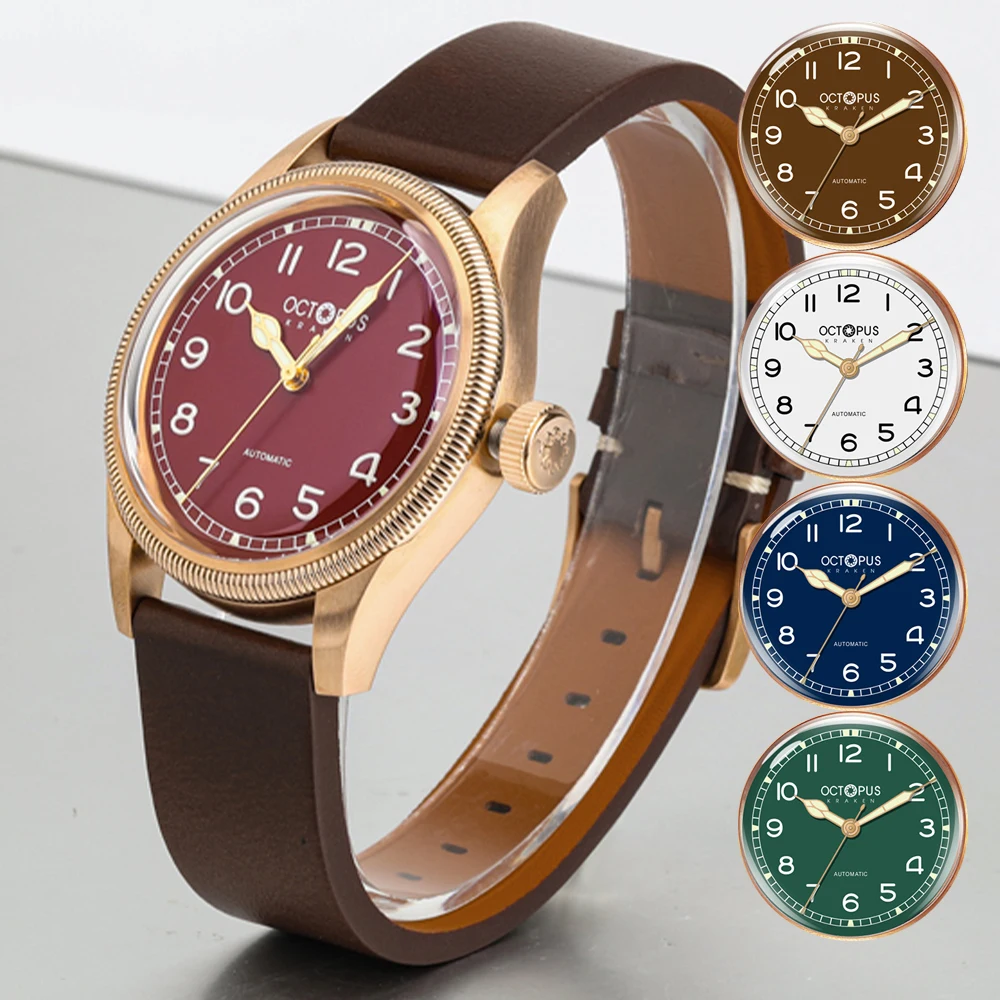 

Осьминог Kraken оловянная бронза Автоматические часы-машина 100 м Водонепроницаемые импортный материал CUSN8 Сапфировое стекло 40 мм Светящиеся часы