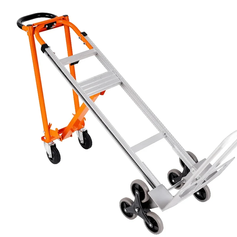 3-In-1 Best Aluminum Convertible with Nose Extension Multipurpose Metal Tool Six-Wheel Stair Climbing Trolley