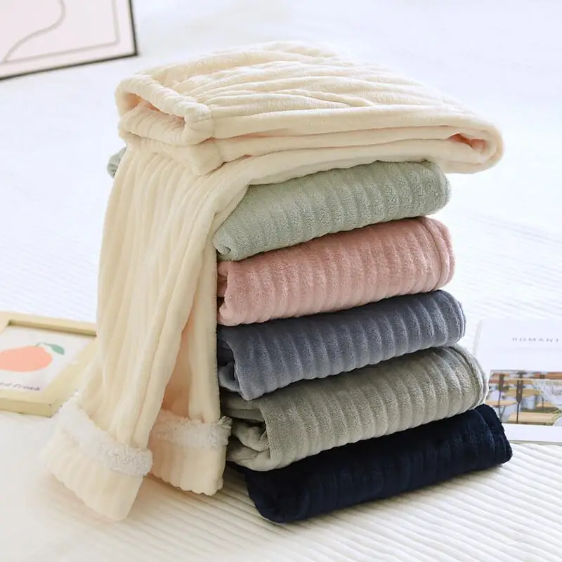 

Women's Pajama Pants Autumn Winter Flannel Pajama Pants Women Winter Warm Coral Fleece Straight Loose Large Size New Arrivals