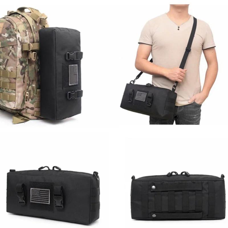 Men\'s Outdoor Tactical Accessory Storage Bag Waterproof High-Capacity Solid Color Sports Multifunctional Storage Waist Bag Male