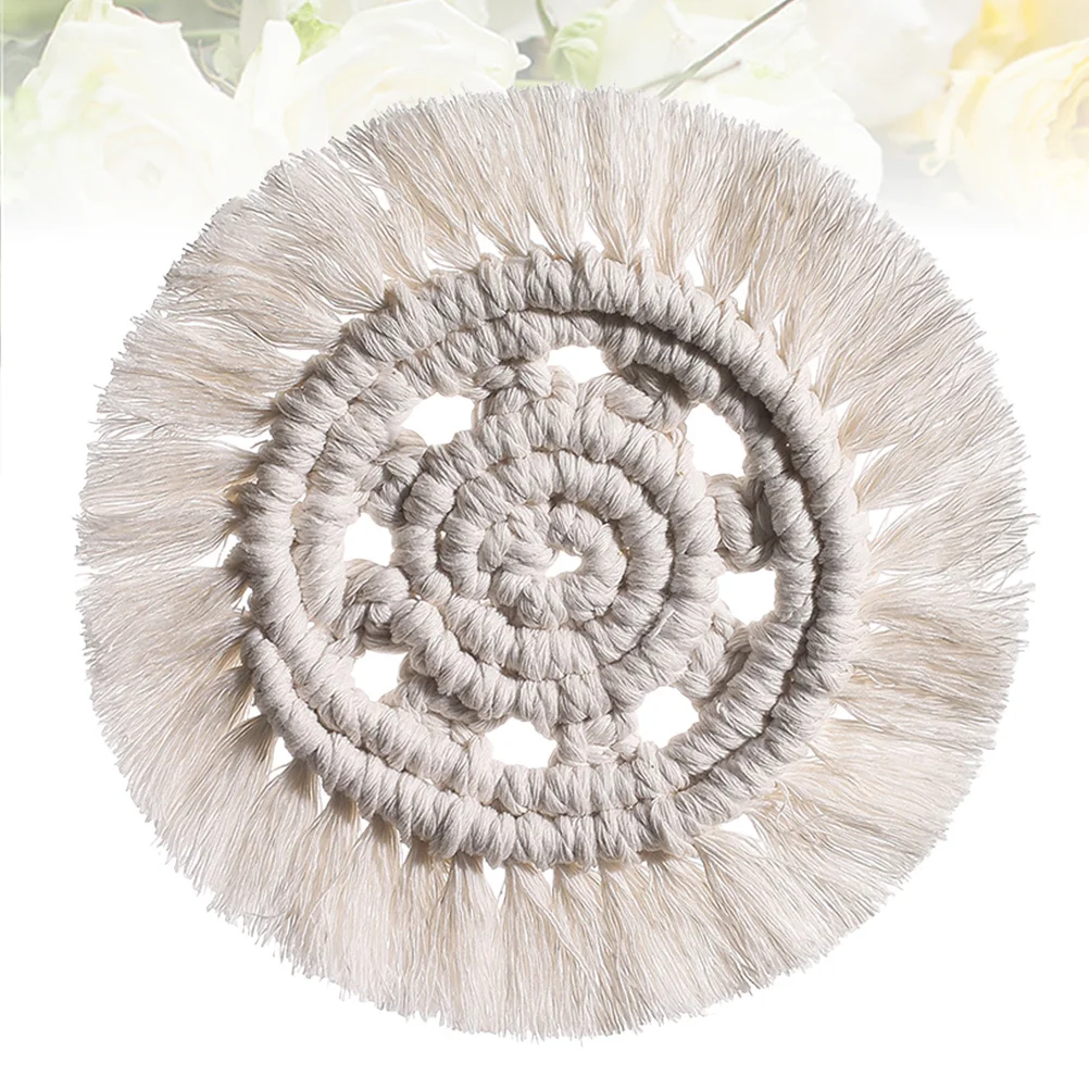 

Woven Cotton Rope Placemat Round Table Mat Dish Bowl Pad Ideal for Home Cafe Restaurant Decoration and Gift Use