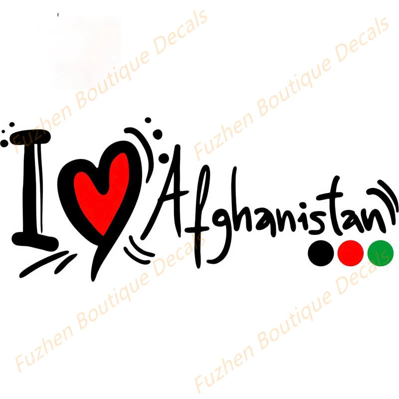 

Fuzhen Boutique Decals Exterior Accessories I Love Afghanistan Vinyl Car Stickers Surfboard Refrigerator Decals Sunscreen Decor