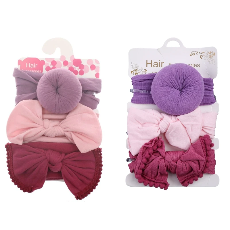 Baby Headwear Multi-color Nylon Wide Children's Hair Accessories Super Soft Round Ball Nylon Stockings Wide Hair Band