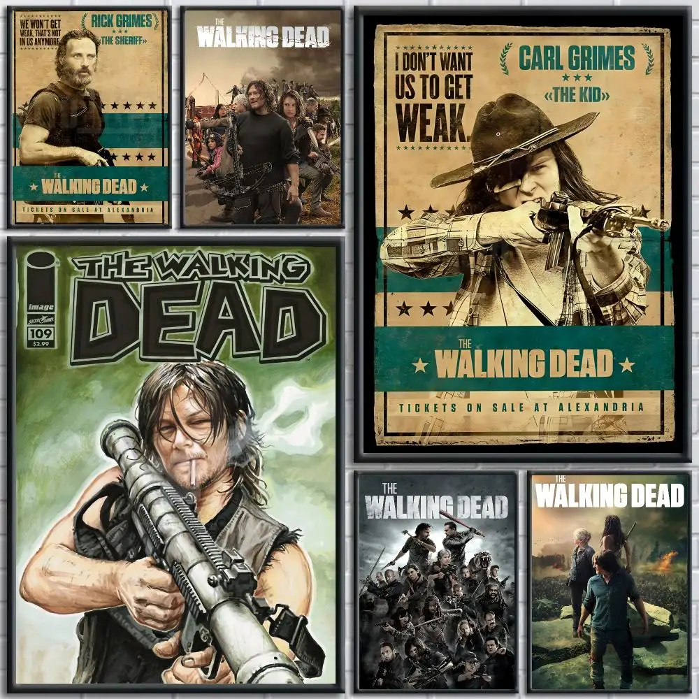 TV Series T-The Walking Dead Painting Calligraphy Wall Art Canvas Poster Premium Home Decor Print for Living Room Bedroom