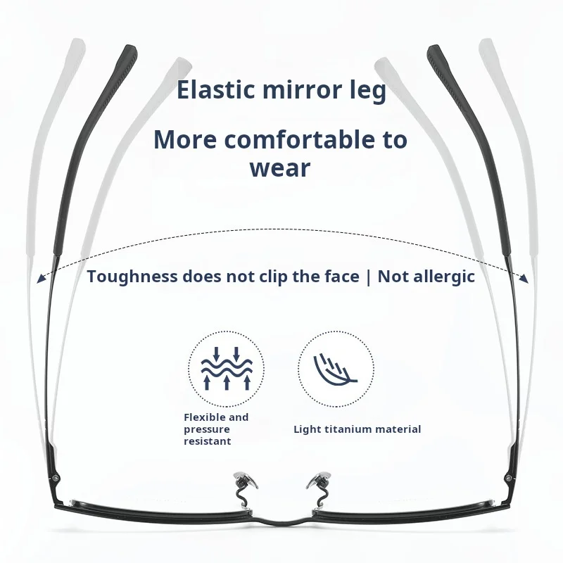 TFTB جودة عالية رجال الأعمال التيتانيوم النقي نصف إطار نظارات خفيفة للغاية مربع النظارات الطبية البصرية الإطار 8100