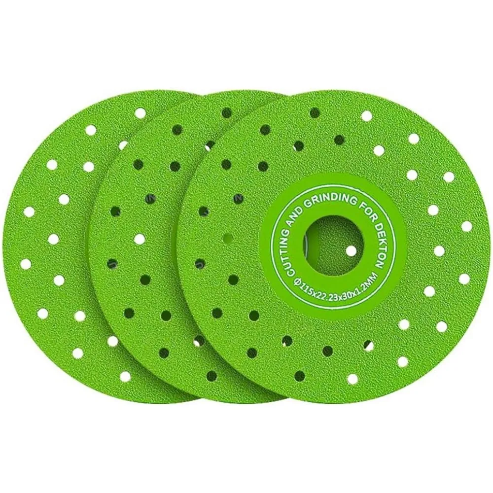 3 Stück 115 mm verbesserte Steinplatten-Trennscheibe – flache Schleif-/Glasschnitt, diamantgefasste Sägeblätter
