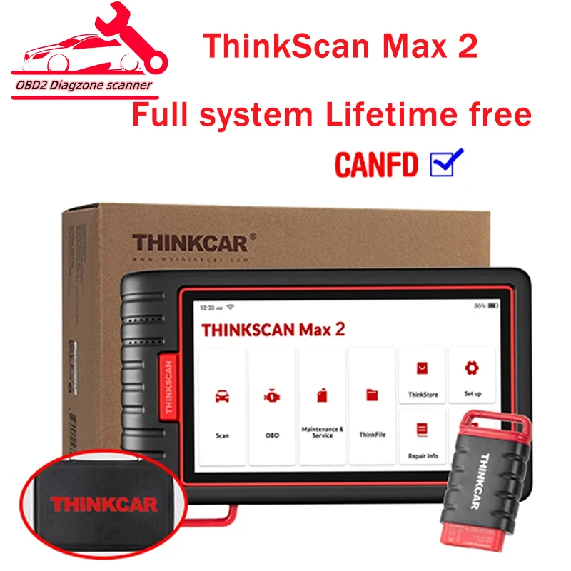 ThinkScan Max 2 Full system Lifetime free OBD2 Scanner Professional OBD2 Diagnostic Tool Car Scanner ECU Coding thinkscan max 2