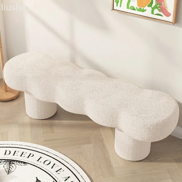 French cream lamb fleece style into the house to change shoes stool home doorway with bedroom bedside stool bench bench