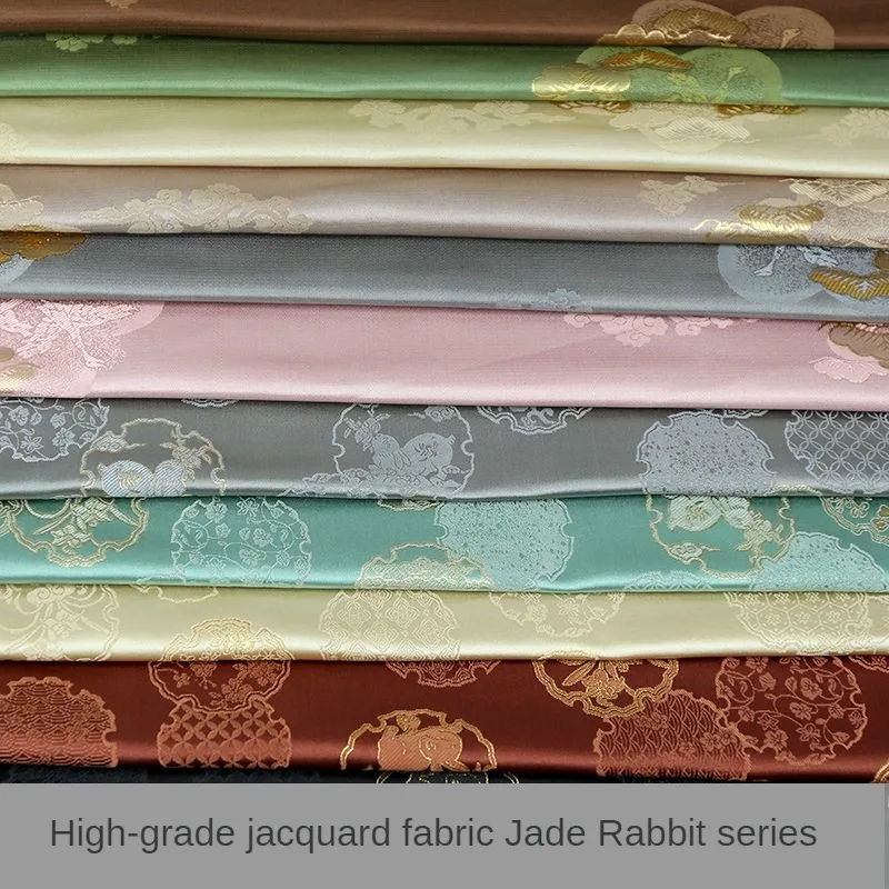 Jacquard Fabric By Meters for Upholstery Clothes Skirt Table Runner Pillowcase Sewing Needlework Cloth Soft Smooth Rabbit Black