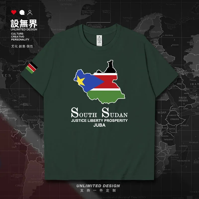 

South Sudan Sudanese SSD Map mens t shirt tees sporting fashion printed meeting cotton casual sports gyms tops summer clothes
