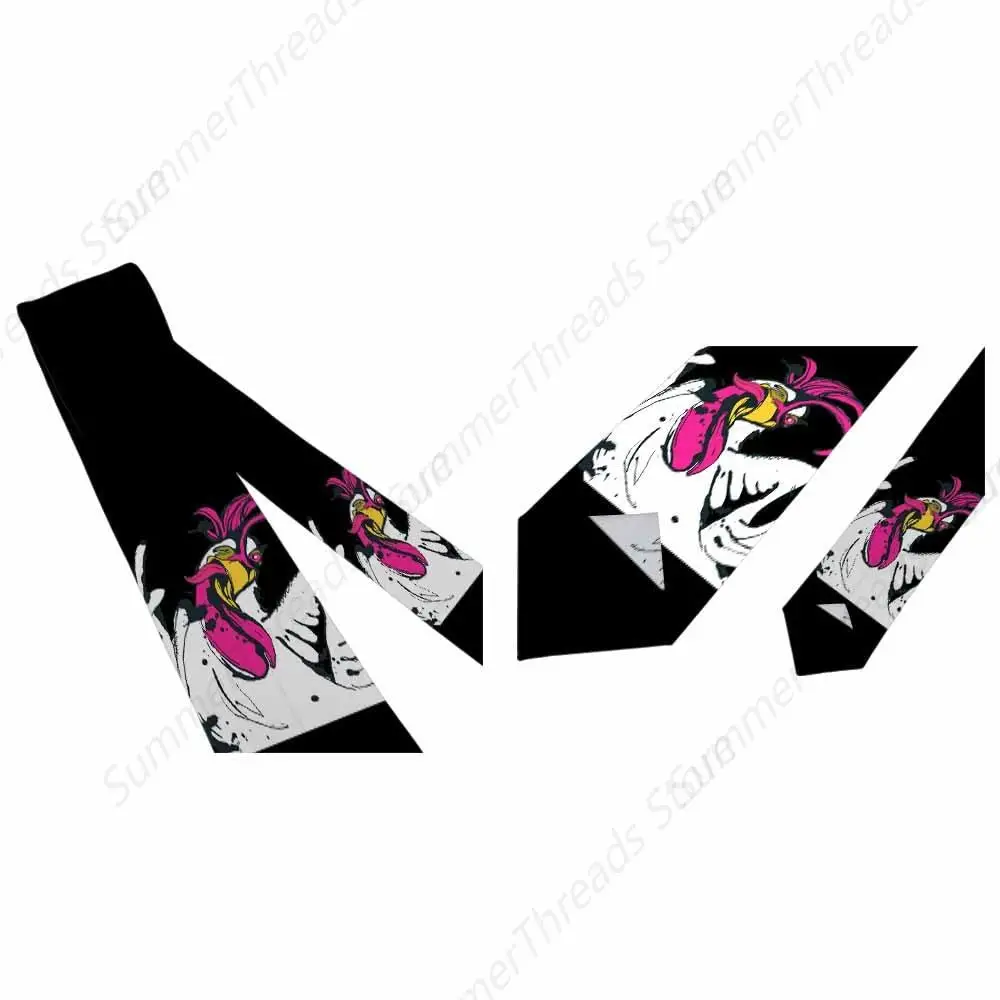 Cock Ties Funny Chicken Showing Victory Sign Winking Men's Business Necktie For Husband Father Valentine's Day Father's Day Gift