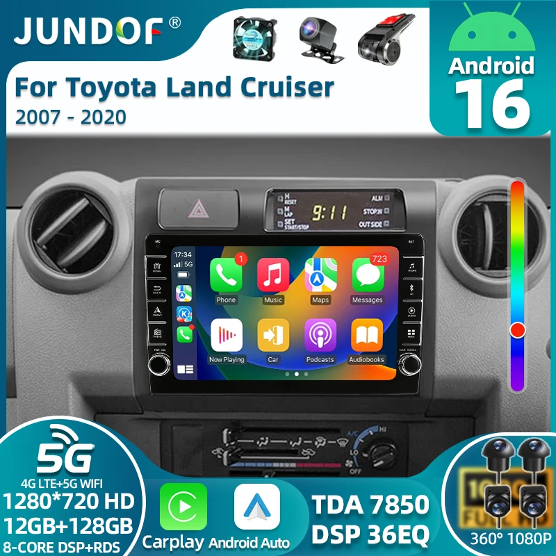 

Автомагнитола Android 16 для Toyota Pickup Land Cruiser LC 70 79 серии 2007-2020 с беспроводным CarPlay, мультимедийный плеер, радио, DVD