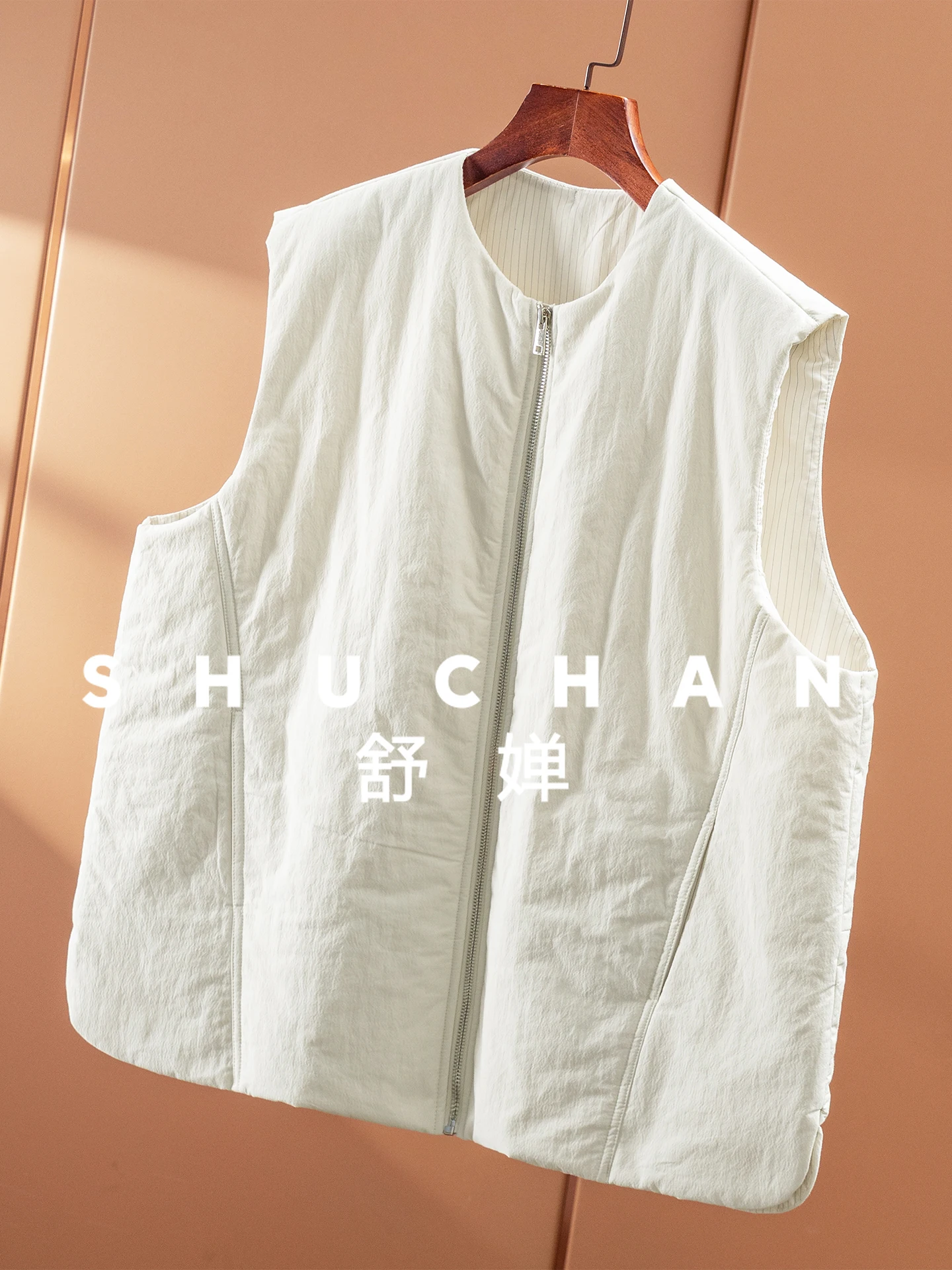 Simple and High-quality Cabinet, Round Neck Cotton Clothes, Vest Jacket, Women's 60E0  Vest Women