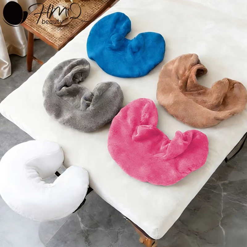 

U-Shape Neck Pillow Cover Elastic Fitted Headrest Covers for Massage Table Home Spa Bedding Face Rest Cradle Beauty Salon Tool