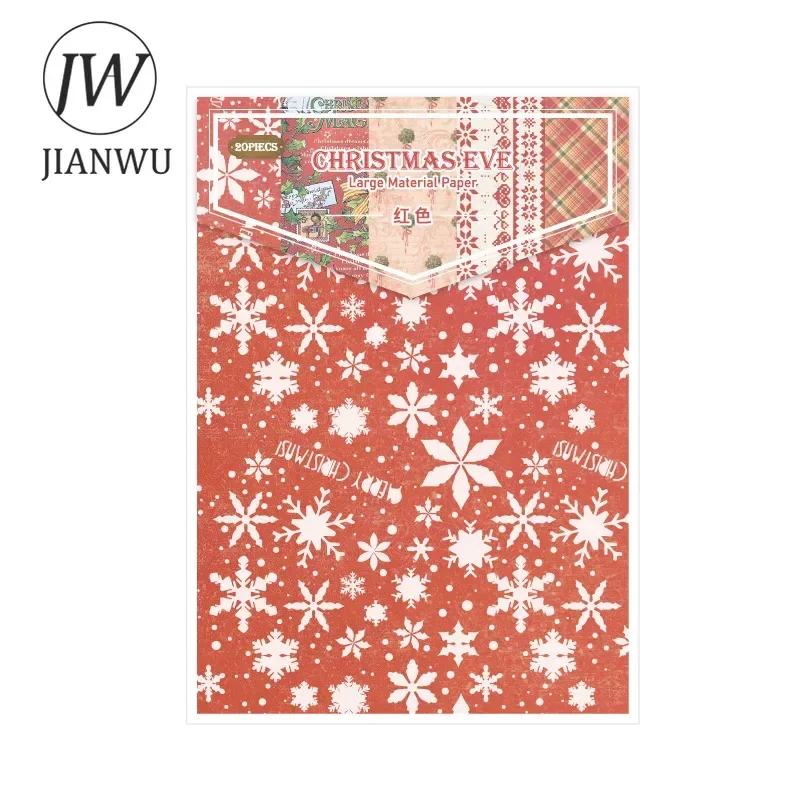 JIANWU Christmas Nocturne Series Vintage Flower Pattern Collage Decor Material Paper Creative DIY Journal Stationery