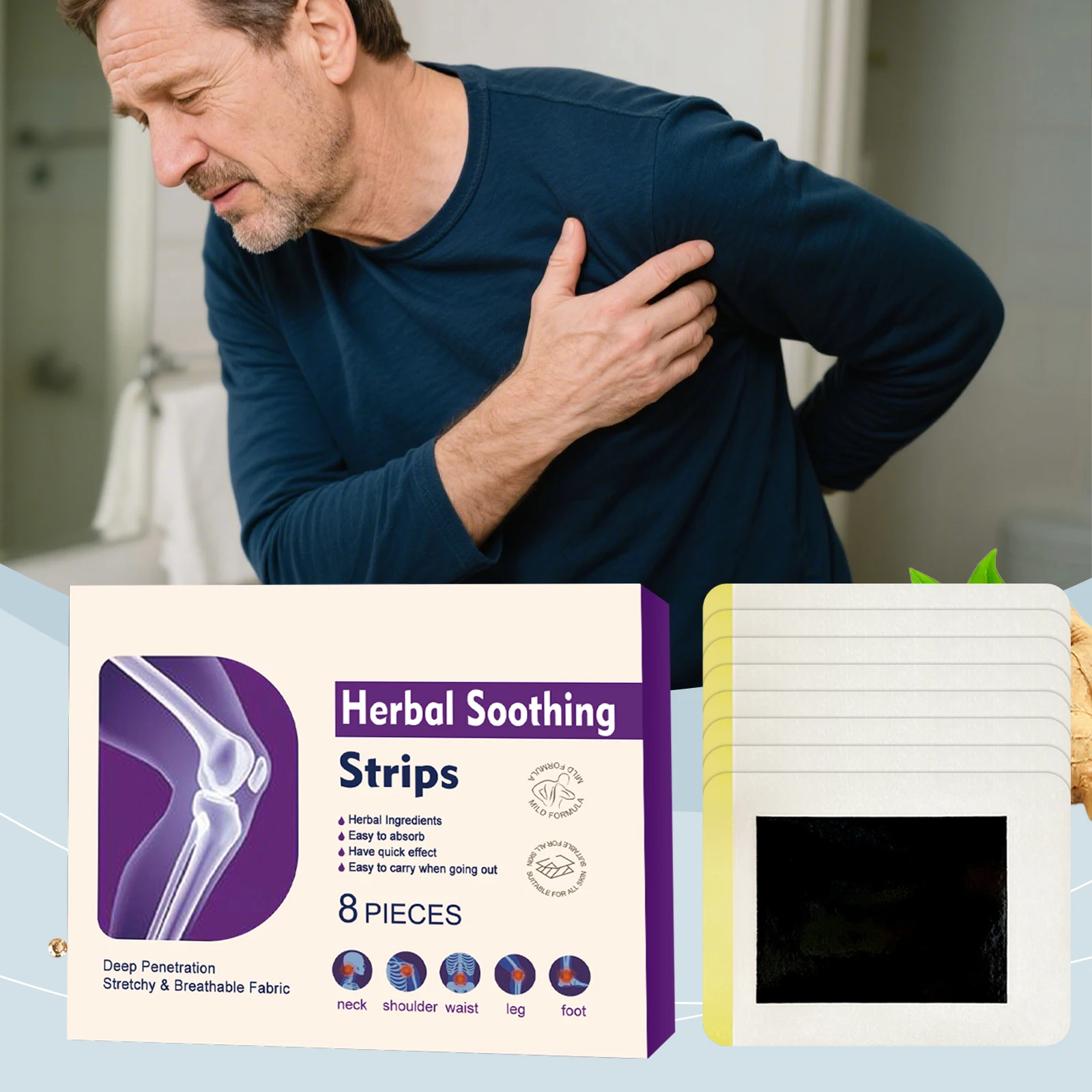 

Joint Care Stickers Gentle Comfortable Body Non-irritating Skin Refreshing Breathable Muscle Maintenance Exercise Relaxing Patch