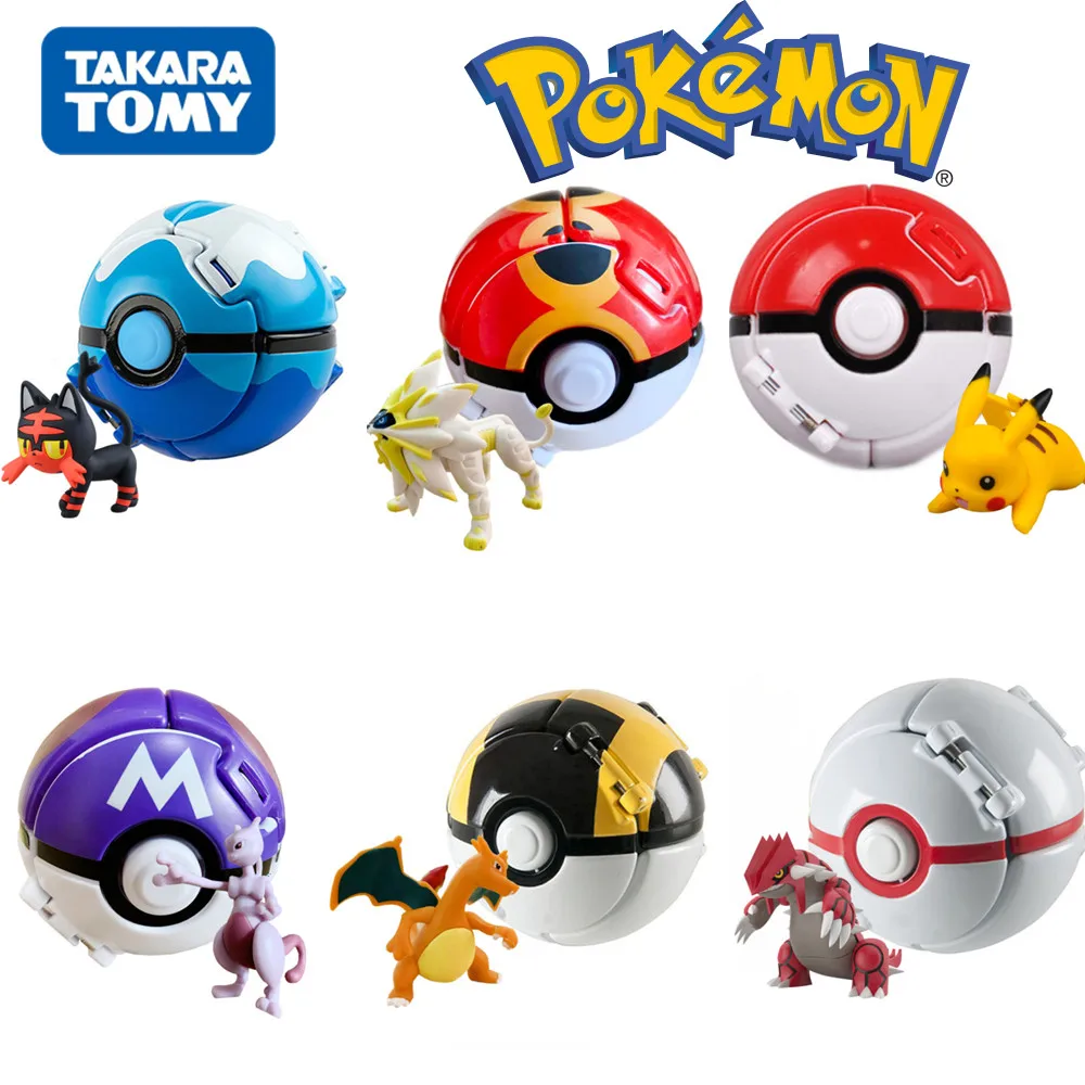 Aниме Pokemon Pikachu Mewtwo Action Figure Explode Ball Game Elf Ball Model Anime Figure Doll Toys For Pokémon Children Toy Gift