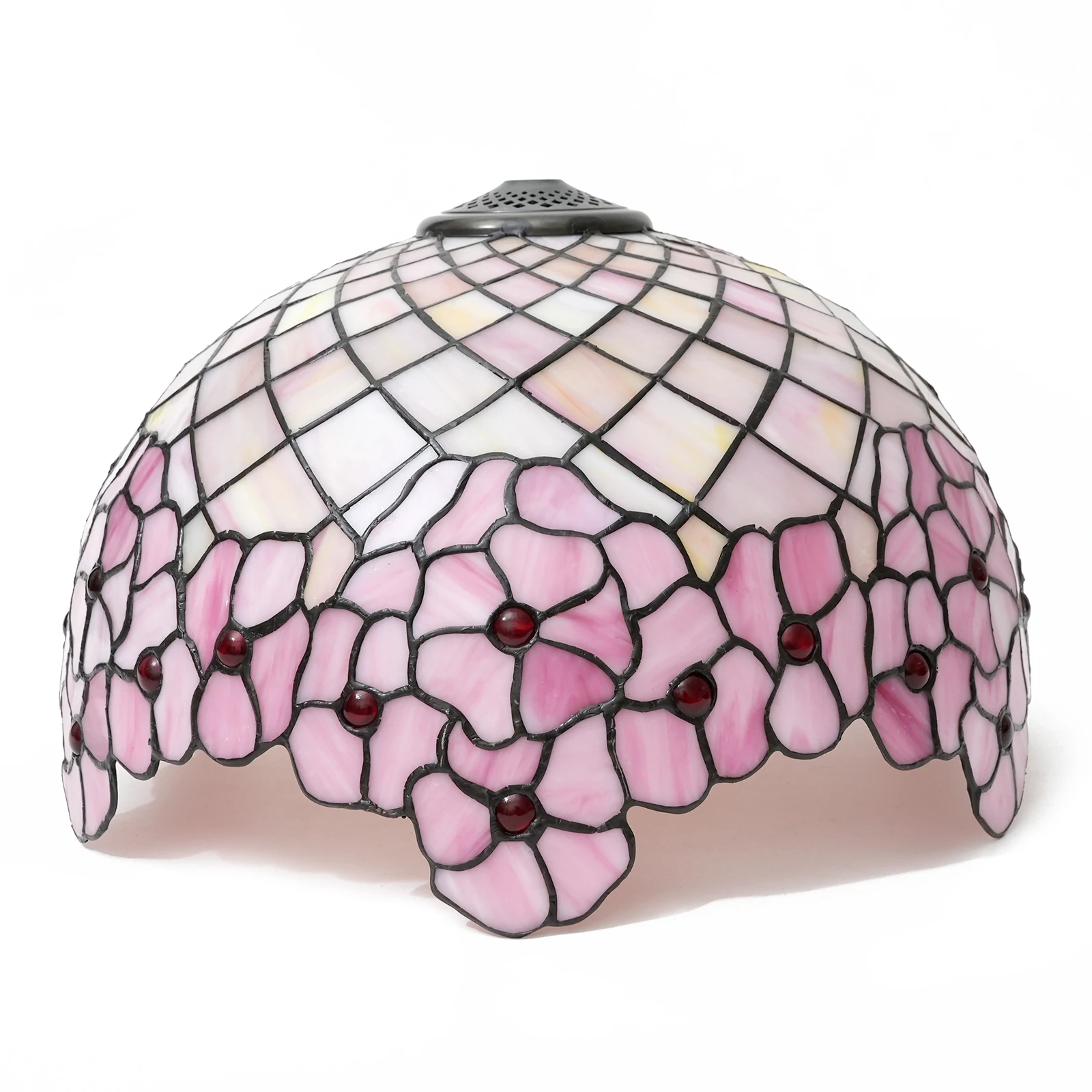 16 Inches Wide Accessories Replacement Pink Cherry Blossoms Stained Glass Lampshade for Table Lamp Floor Lamp Housewarming Gift