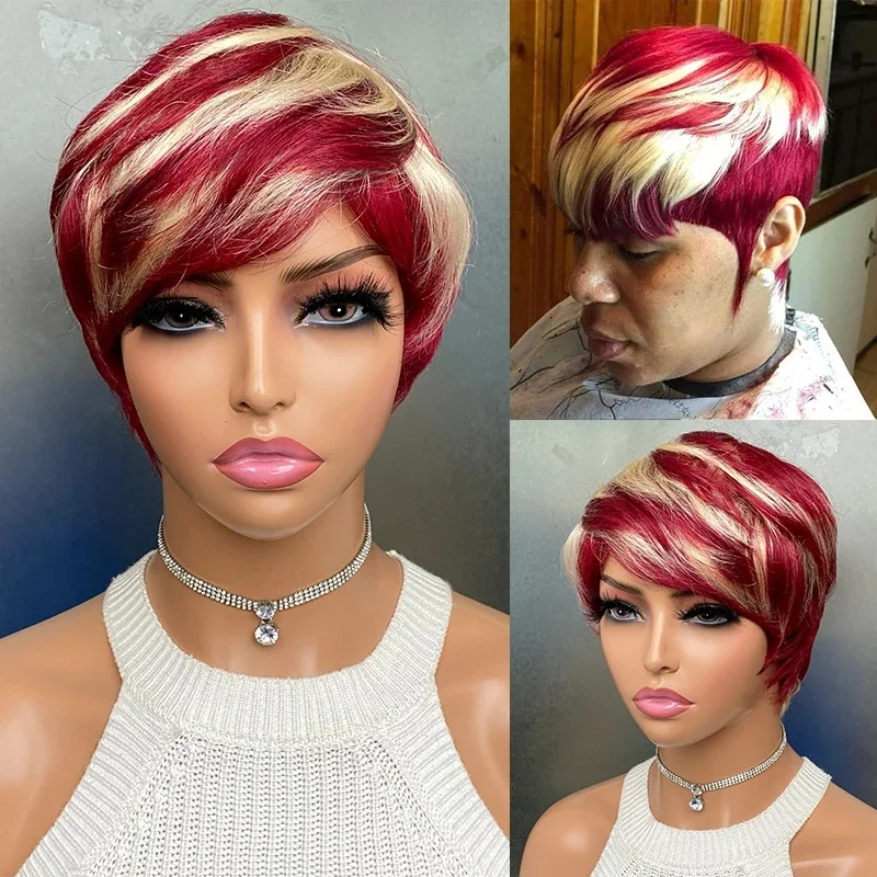 

Pixie Cut Human Hair Wig For Women Short Wigs Human Hair Layered Wig Pixie Wigs For Women Machine Made
