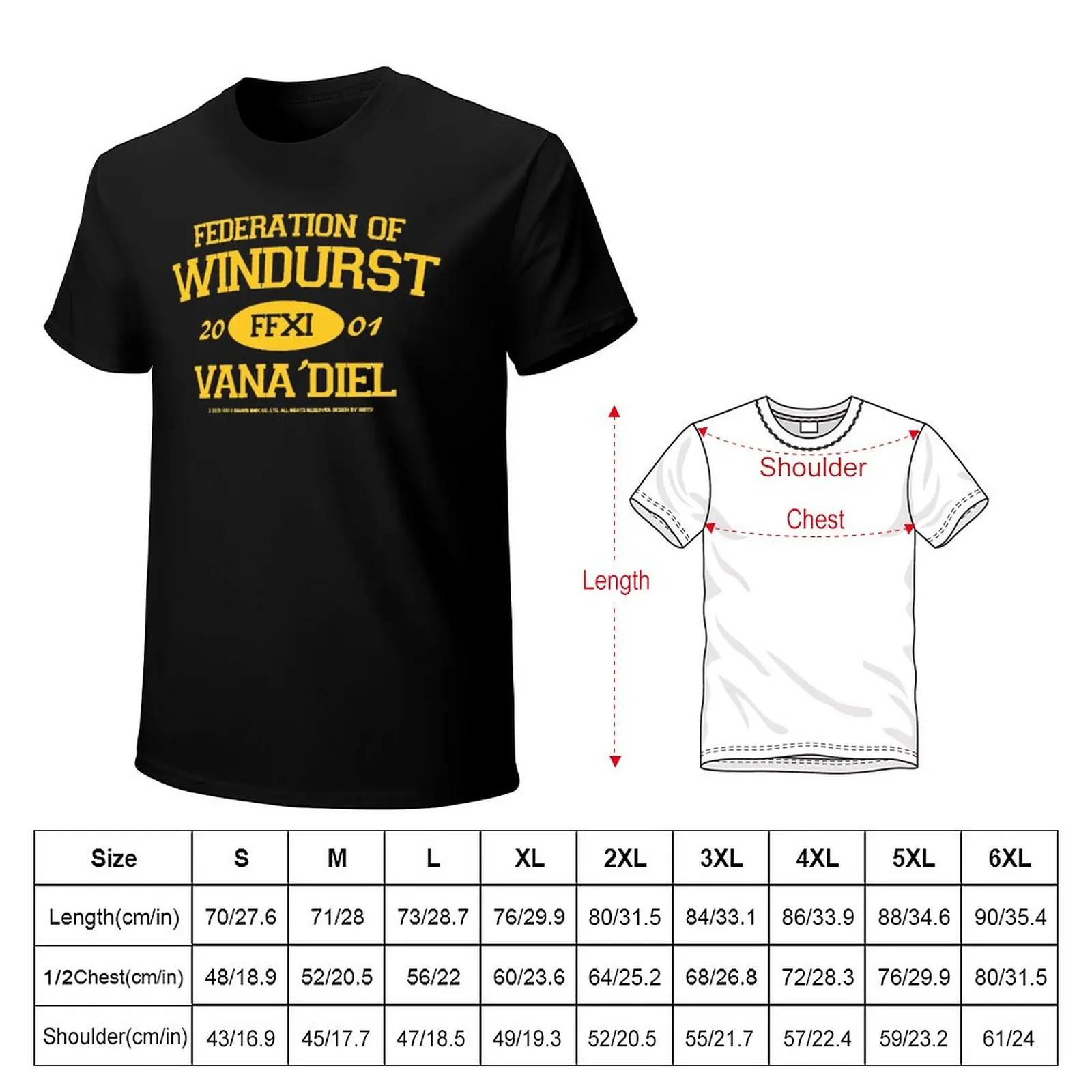 Camiseta de Final Fantasy XI Windurst (letras doradas), Top de movimiento fresco, camiseta gráfica fresca para el hogar, novedad divertida, talla europea