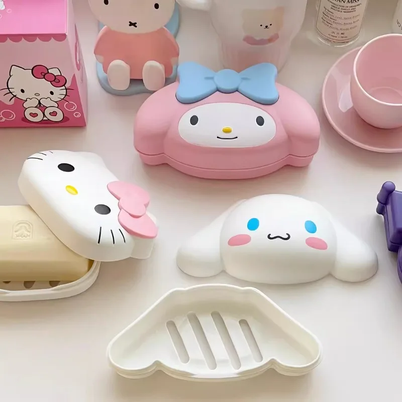 Leuke Anime Miniso Sanrio My Melody Hello Kitty Zeepkist Thuis Badkamer Keuken Zeep Afvoer Opbergdoos Zeephouder Vakantie Geschenken