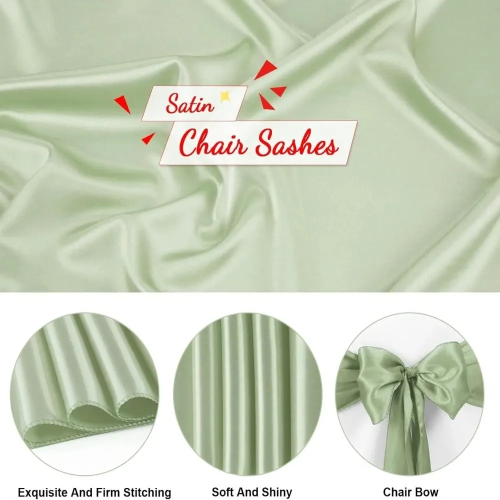 Butterfly Ties Satin Chair Sashes Self Tie Elegant Design Wedding Chair Bows Chair Cover Decoration Festival Celebration
