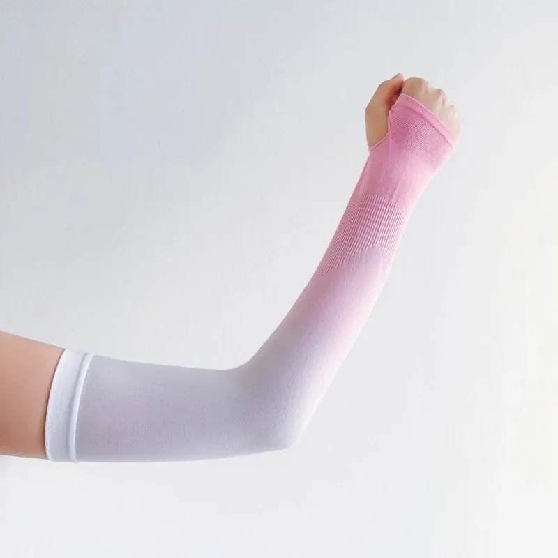 التدرج اللون أكمام أذرع تبريد الجليد النسيج المضادة للأشعة فوق البنفسجية واقية من الشمس تشغيل الدراجات كم الرياضة في الهواء الطلق ركوب الدراجات مدفئات للذراع للرجال والنساء